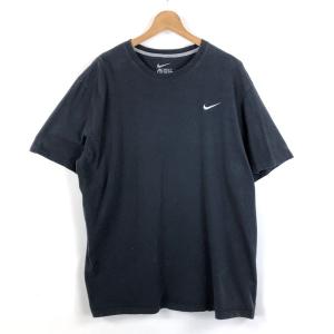 【古着】 NIKE ナイキ Tシャツ ワンポイント刺繍 ブラック系 メンズXL以上 【中古】 n052724｜furugiya-sun