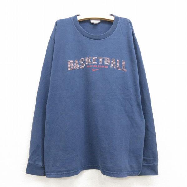 古着 ナイキ NIKE 長袖 ビンテージ Tシャツ キッズ ボーイズ 子供服 00s バスケットボー...