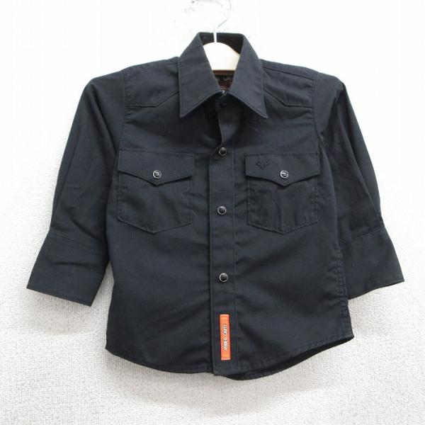 古着 長袖 ウエスタン シャツ キッズ ボーイズ 子供服 黒 ブラック 25apr10