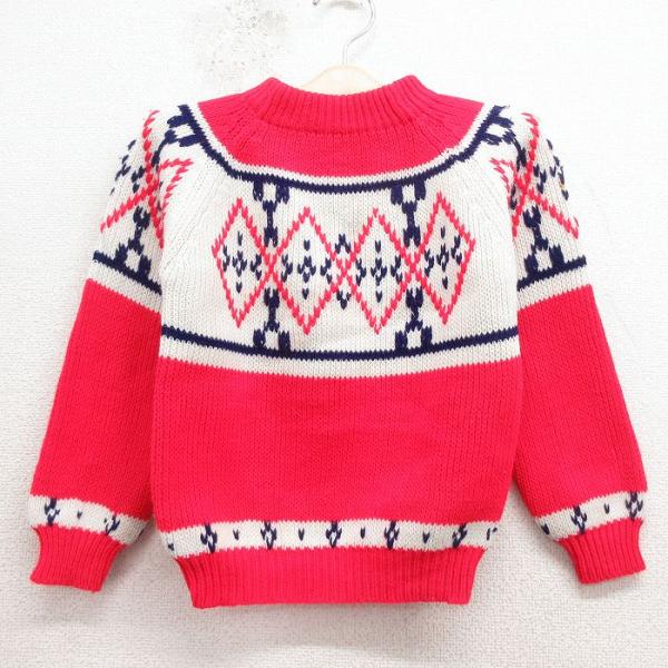 古着 JCペニー 長袖 セーター キッズ 子供服 80年代 80s アーガイル アクリル クルーネッ...