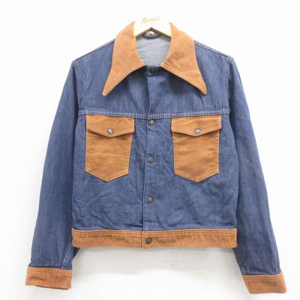 古着 長袖 ジージャン キッズ ボーイズ 子供服 80年代 80s 紺 デニム 26feb04