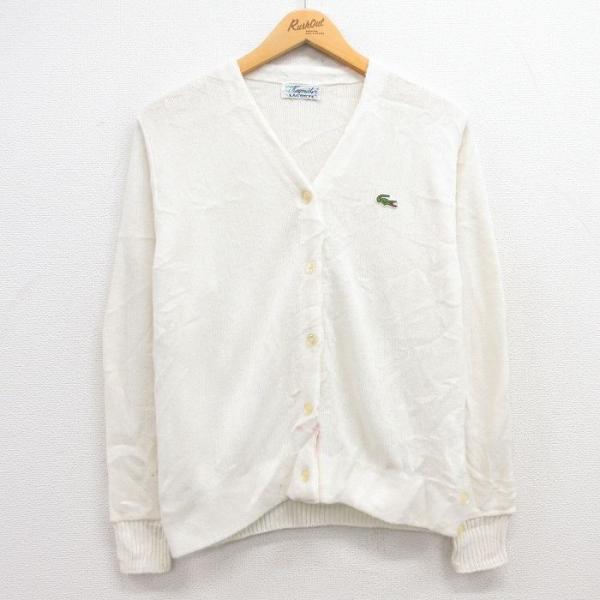 古着 ラコステ LACOSTE 長袖 ブランド ニット カーディガン レディース 70s Heyma...