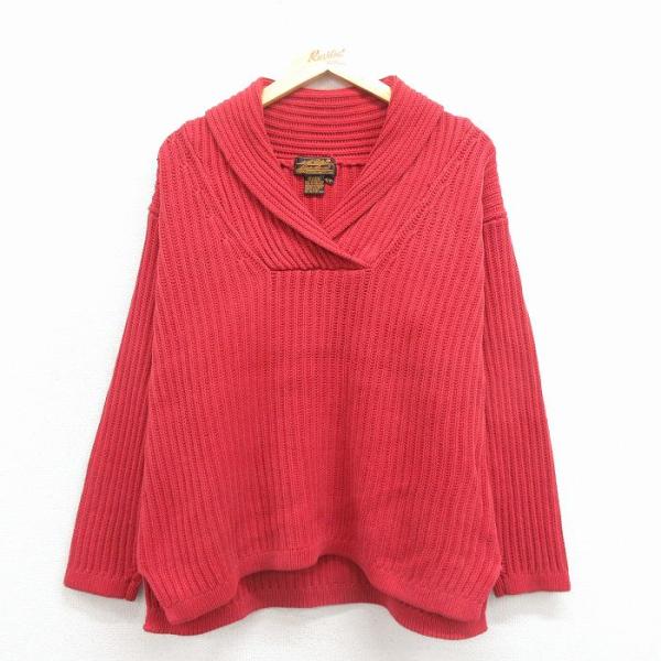 【50%OFF】古着 エディーバウアー 長袖 セーター レディース 90年代 90s 無地 ショール...