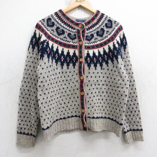 古着 ウールリッチ 長袖 ニット カーディガン レディース 90年代 90s ロパペイサ バーズアイ...