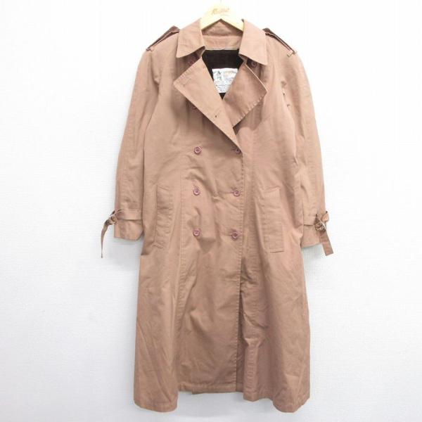 古着 ロンドンフォグ 長袖 トレンチ コート レディース 80s ラグラン ロング丈 ベージュ カー...