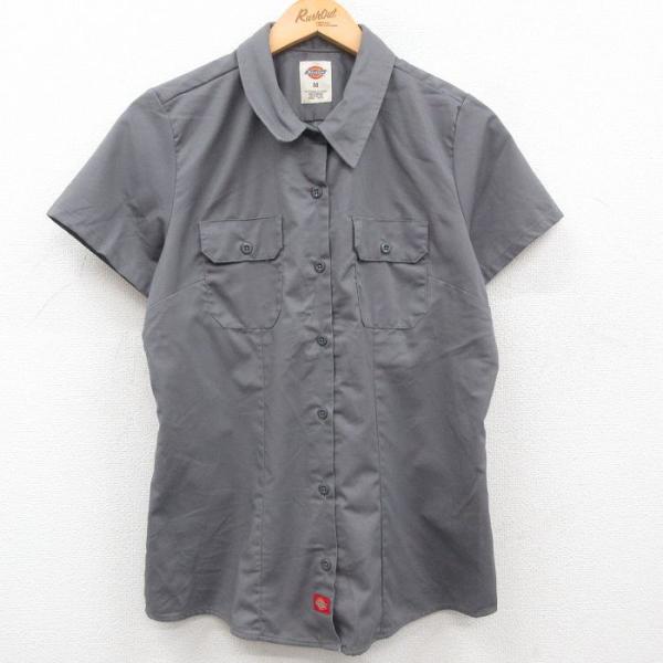 古着 ディッキーズ Dickies 半袖 ワーク シャツ レディース グレー 23aug17 中古 ...