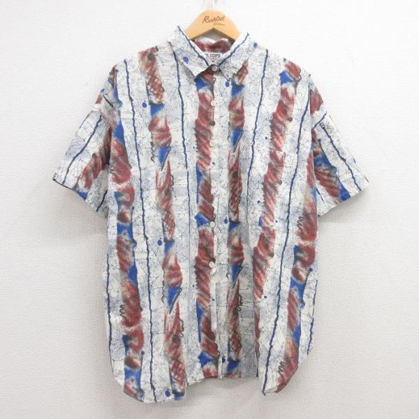 【50%OFF】古着 半袖 シャツ レディース 00s 大きいサイズ 白他 ホワイト 25jun27...
