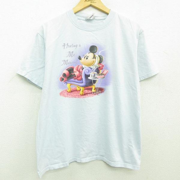 古着 半袖 ビンテージ Tシャツ レディース 00s ディズニー ミニー ラメ コットン クルーネッ...