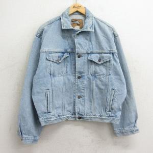 XL/古着 ギャップ GAP 長袖 ジージャン メンズ 90s コットン 紺 ネイビー デニム 24may16 中古 アウター Gジャン ジャケット｜furugiyarushout