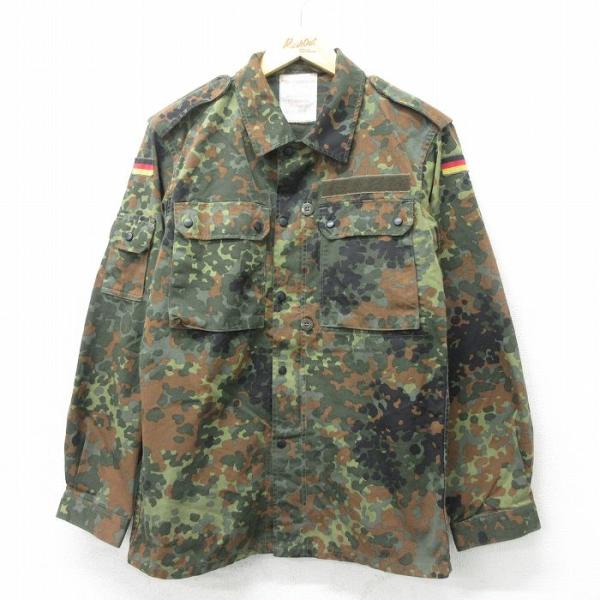 M/古着 長袖 ミリタリー ジャケット メンズ 90s ドイツ軍 緑他 グリーン 迷彩 24apr2...