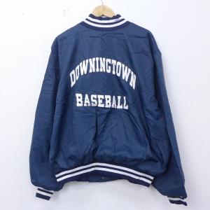 XL/古着 長袖 ナイロン ジャケット 80s ベースボール