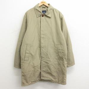 XL/古着 ギャップ GAP 長袖 コート メンズ 00s ロング丈 ベージュ カーキ 内側キルティング 24jan23 中古 アウター