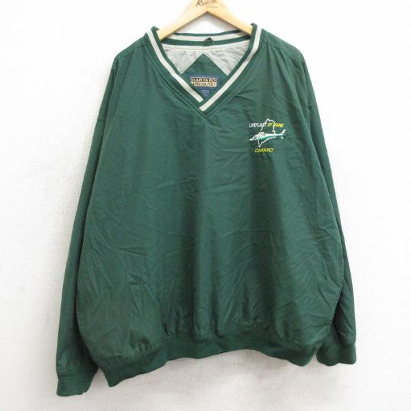 XL/古着 長袖 ジャケット メンズ 00s ヘリコプター CMMC 大きいサイズ Vネック 緑 グ...