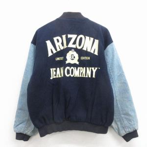 M/古着 長袖 スタジャン メンズ 80年代 80s チェーン刺繍 リバーシブル
