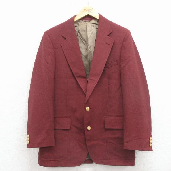 M/古着 長袖 テーラード ジャケット メンズ 80年代 80s USA製 エンジ 25nov27