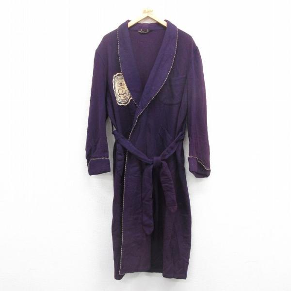 【20%OFF】XL/古着 長袖 ビンテージ ウール ガウン メンズ 60s ロング丈 紫 パープル...