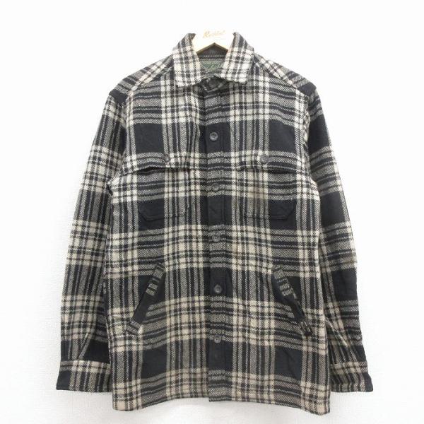 M/古着 ウールリッチ 長袖 ウール ジャケット コート メンズ ロング丈 黒他 25dec01