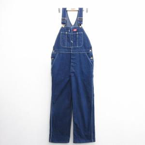 W38/古着 ディッキーズ Dickies オーバーオール メンズ 00s コットン 紺 ネイビー デニム 24jan20 中古 ボトムス｜furugiyarushout