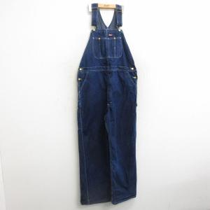 W41/古着 ディッキーズ Dickies オーバーオール メンズ コットン 濃紺 ネイビー デニム 24feb07 中古 ボトムス｜furugiyarushout