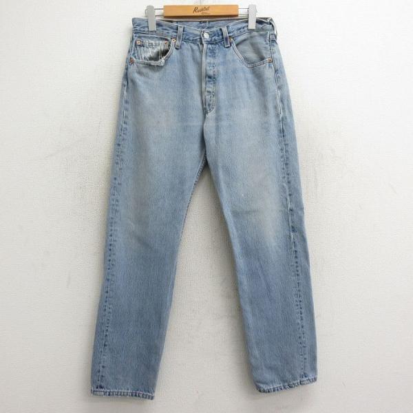 W32/古着 ジーンズ Levis 501 メンズ 90s ヒゲ コットン 紺 spe 24may2...