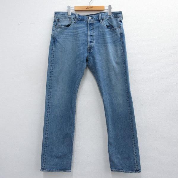 W36/古着 ジーンズ Levis リーバイス 501 メンズ ヒゲ 紺 ネイビー デニム 25ma...