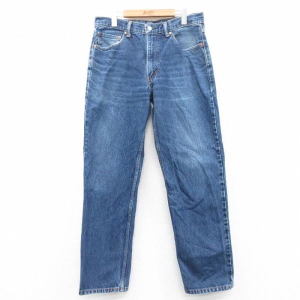 W34/古着 Levis リーバイス 550 メンズ ヒゲ コットン 紺 ネイビー デニム spe ...