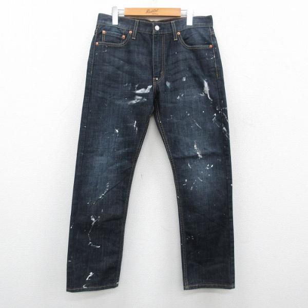 W33/古着 リーバイス Levis 513 ジーンズ メンズ コットン 紺 ネイビー デニム 24...