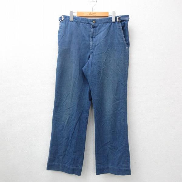 W37/古着 ジーンズ メンズ 80s タロン 紺 ネイビー デニム 24oct05 中古 ボトムス...