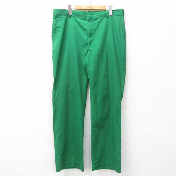 W37/古着 スラックス パンツ メンズ 80s タロン 緑 グリーン 25mar17 中古 ボトム...
