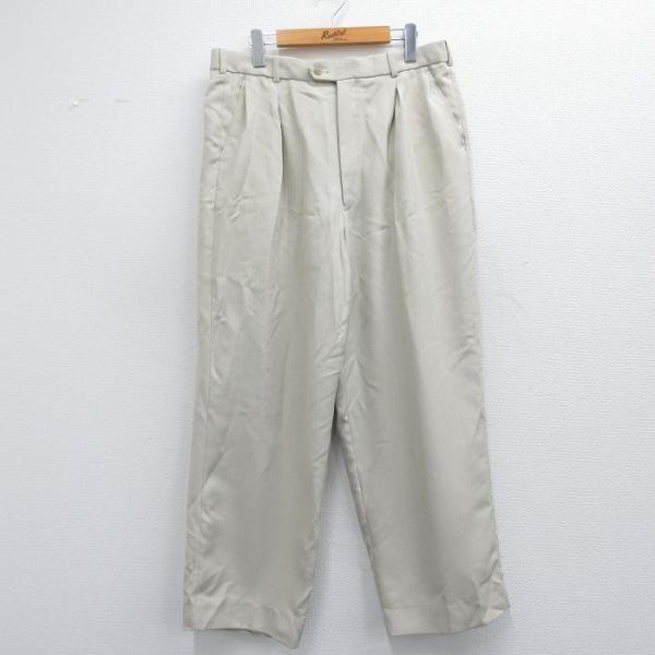 【50%OFF】W36/古着 スラックス パンツ メンズ ベージュ カーキ 25apr18 中古 ボ...