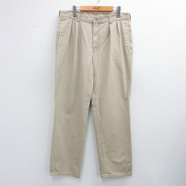 【50%OFF】W31/古着 ダックヘッド パンツ メンズ 00s コットン ベージュ カーキ 25...