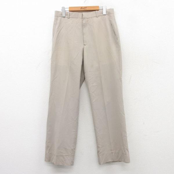 【50%OFF】W32/古着 スラックス パンツ メンズ 80s タロン 薄ベージュ カーキ 25j...