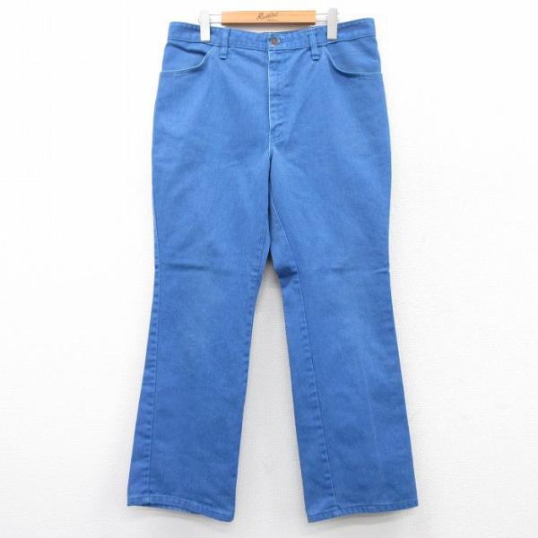 W34/古着 ディッキーズ Dickies パンツ メンズ 80s タロン 薄紺 ネイビー spe ...