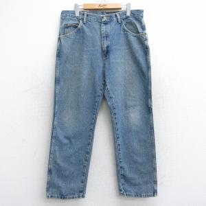 古着 90s Levi's 505-7112 ブルー デニム パンツ ジーンズ スリム W35