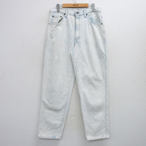 【20%OFF】W32/古着 ジーンズ メンズ 90s ケミカルウォッシュ テーパード コットン 薄...