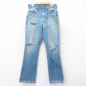 古着 90s Levi's 505-7112 ブルー デニム パンツ ジーンズ スリム W35