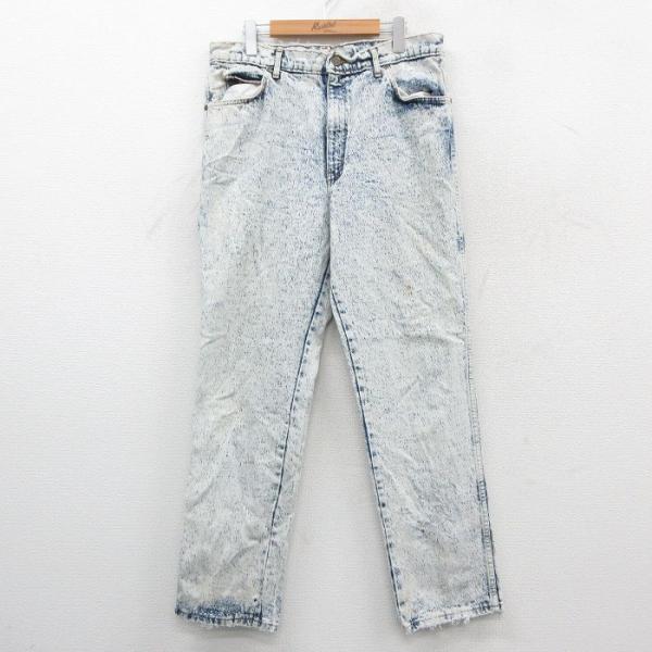 【20%OFF】W34/古着 h.i.s ジーンズ メンズ 90s ケミカルウォッシュ 紺他 ネイビ...