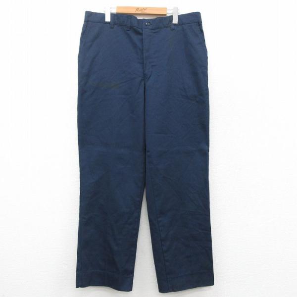 【20%OFF】W37/古着 ワーク パンツ メンズ 80年代 80s 濃紺 25nov12 2OF