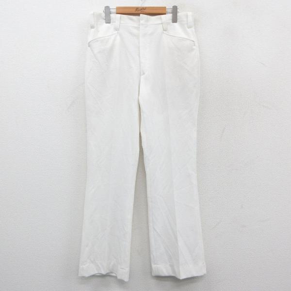 W33/古着 HAGGAR スラックス パンツ メンズ 80年代 80s 白 25nov19