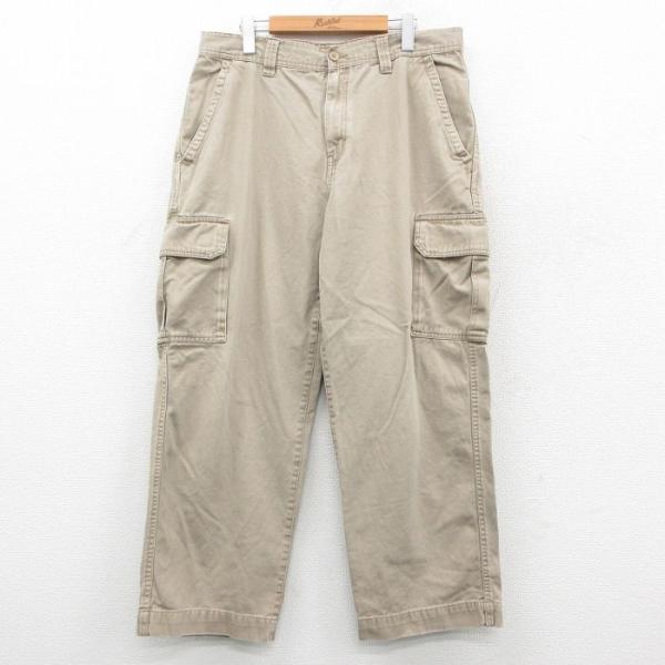 【20%OFF】W36/古着 ベーシックエディションズ カーゴ パンツ メンズ コットン ベージュ ...