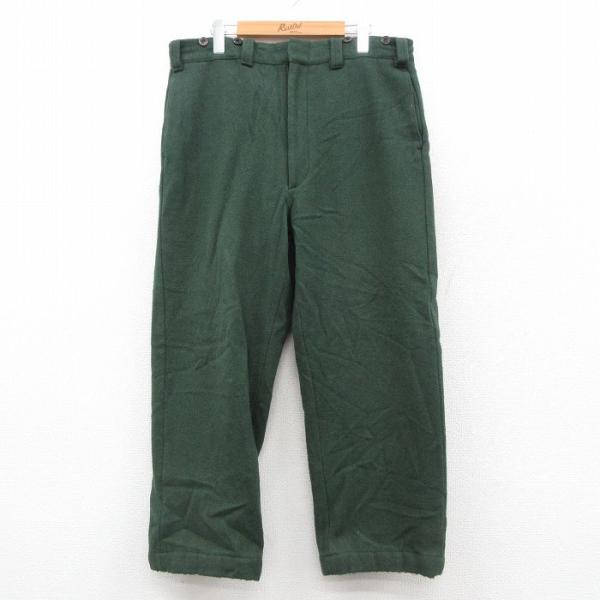 W38/古着 ウールリッチ パンツ メンズ 90年代 90s ウール USA製 緑 spe 26ja...