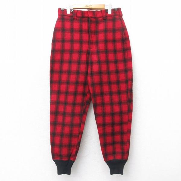W34/古着 ウールリッチ ハンティング パンツ メンズ 80年代 80s ウール 赤他 チェック ...
