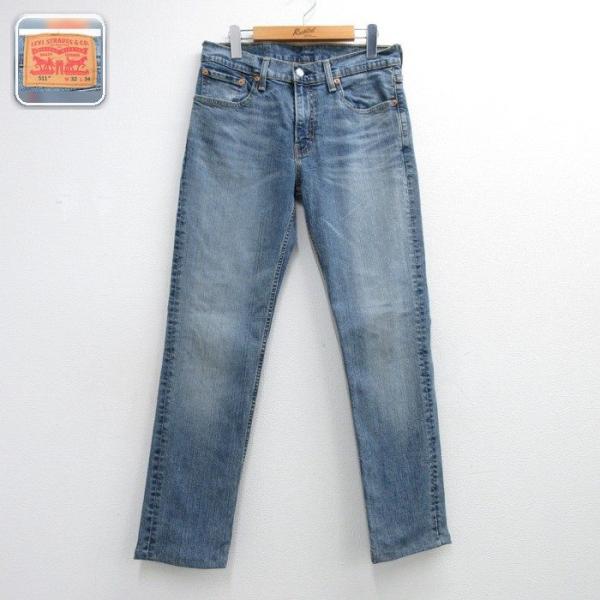 W32/古着 Levi's リーバイス パンツ メンズ ジーンズ ヒゲ 511 ジッパーフライ ネイ...