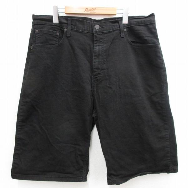 W37/古着 リーバイス Levis ハーフ パンツ ショーツ メンズ 黒 ブラック デニム 24a...