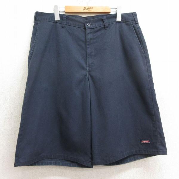 W36/古着 ディッキーズ Dickies ショート ワーク パンツ ショーツ メンズ 紺 ネイビー...