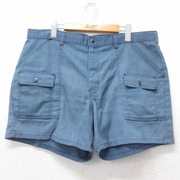 W38/古着 ショート ブッシュ パンツ ショーツ メンズ 80s タロン 紺 ネイビー 25jun...