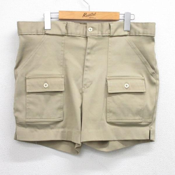 W38/古着 ショート ブッシュ パンツ ショーツ メンズ 80s タロン ベージュ カーキ spe...