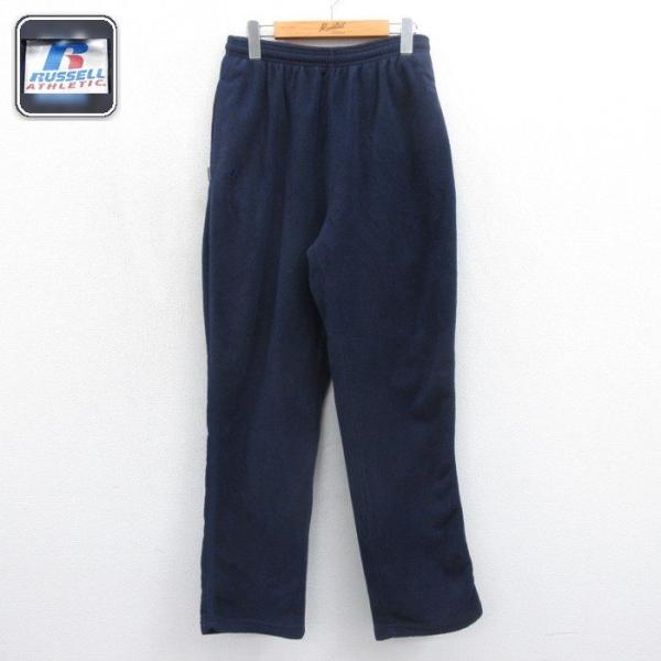 W29/古着 Russell Athletic パンツ メンズ フリース ポリエステル ネイビー 2...