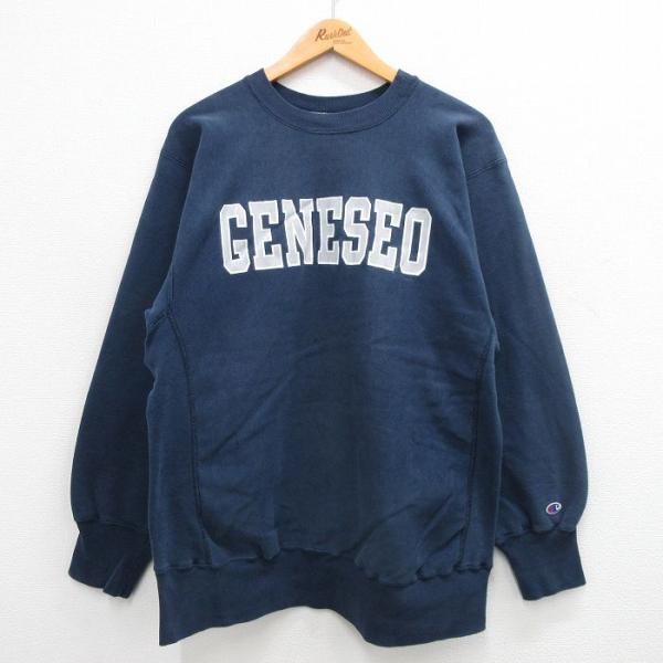 L/古着 長袖 チャンピオン Champion リバースウィーブ メンズ 80s GENESEO ク...