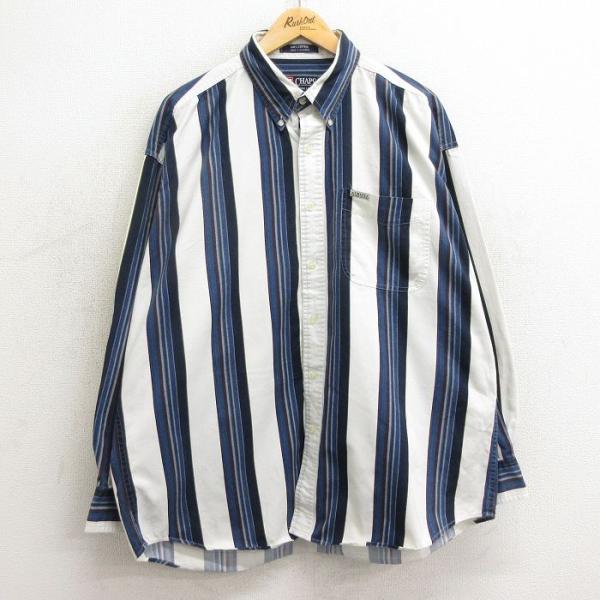 XL/古着 ラルフローレン チャップス 長袖 ブランド シャツ メンズ 90s 大きいサイズ コット...